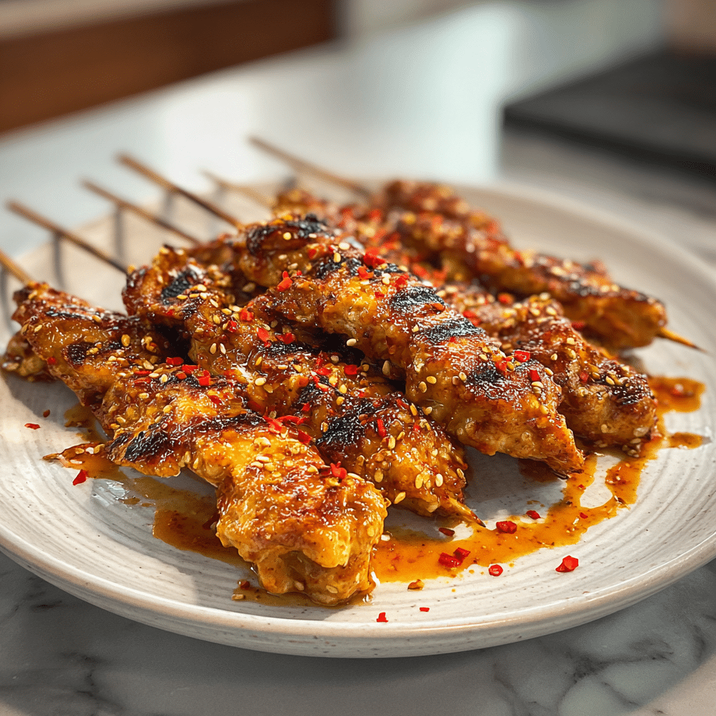 Air Fryer Bang Bang Chicken Skewers