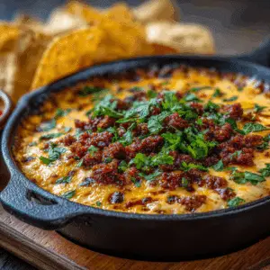 Cheesy Chorizo Queso Fundido Dip