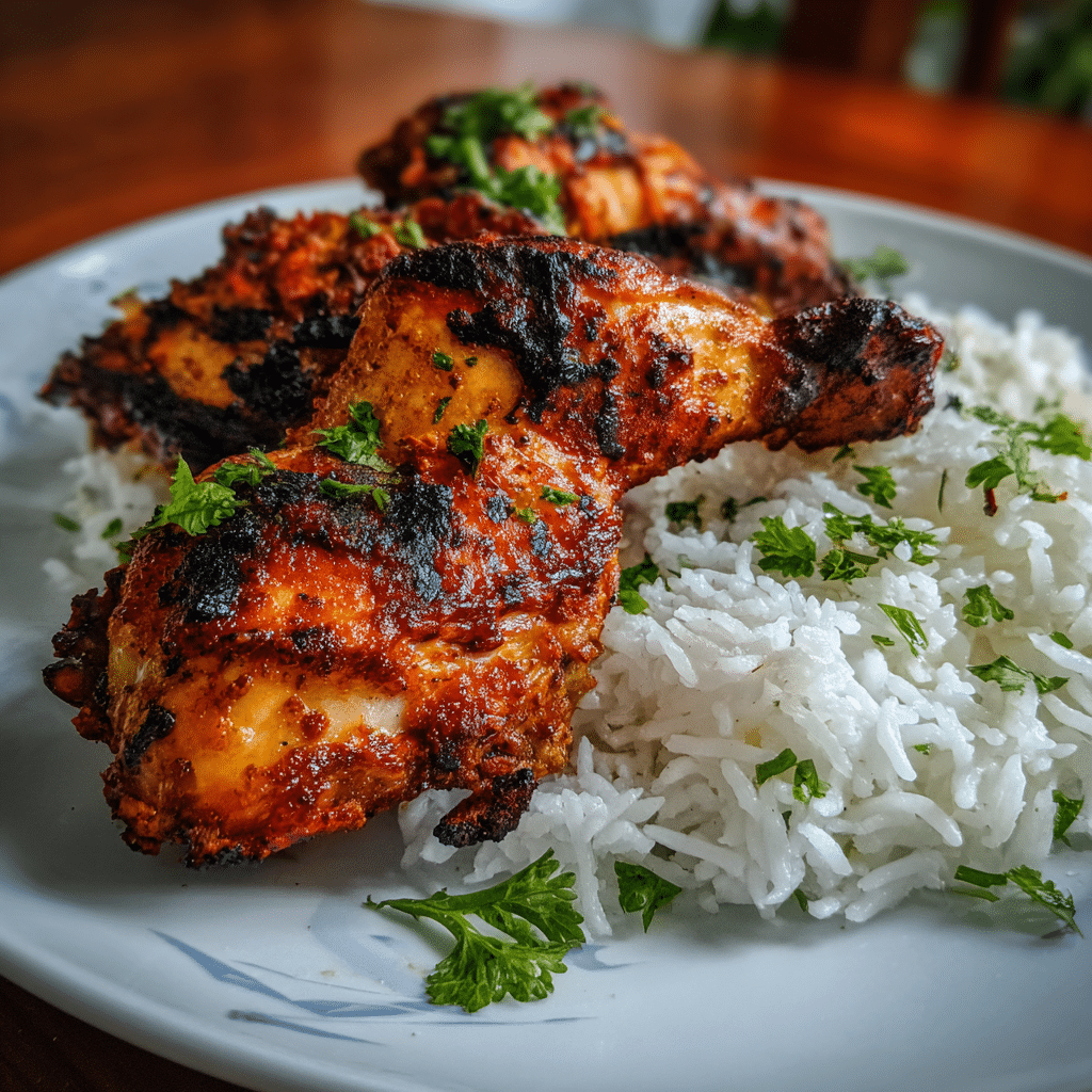 Grilled Tandoori Chicken with Jeera Rice