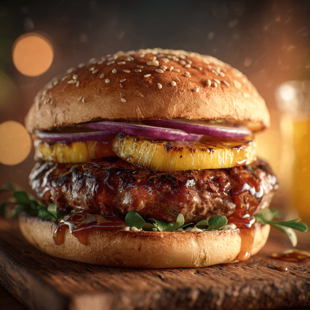 Hawaiian Teriyaki Burgers with Pineapple