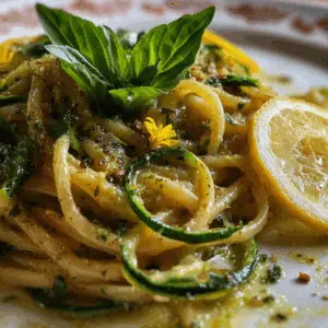 Lemon Basil Zucchini Pasta