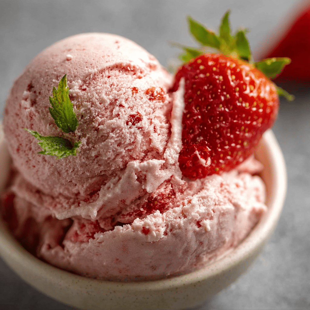 No-Churn Strawberry Ice Cream