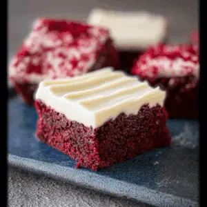 Red Velvet Brownies with Cream Cheese Frosting