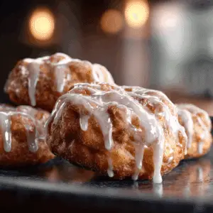 Baked Apple Fritters with Glaze