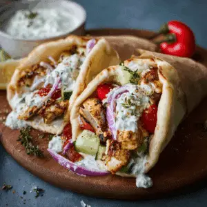 Chicken Gyros with Tzatziki Sauce