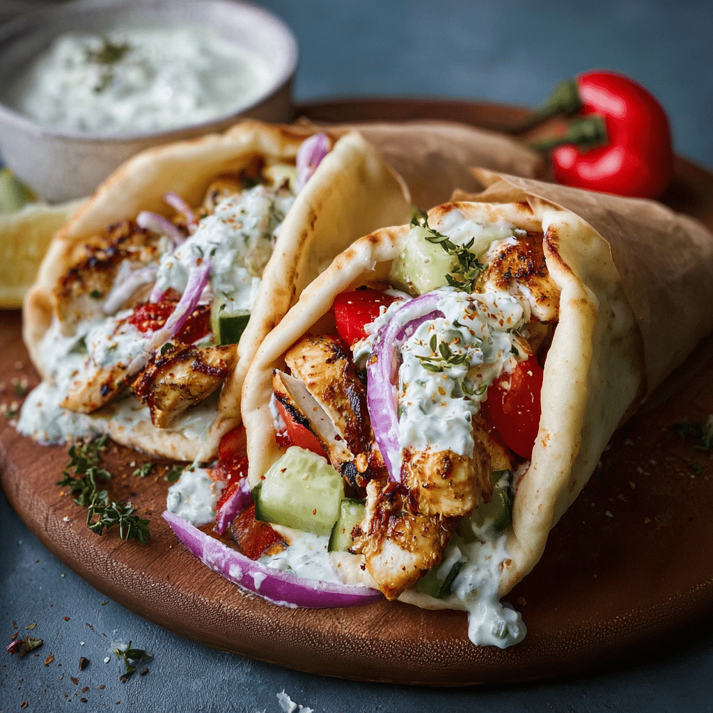 Chicken Gyros with Tzatziki Sauce