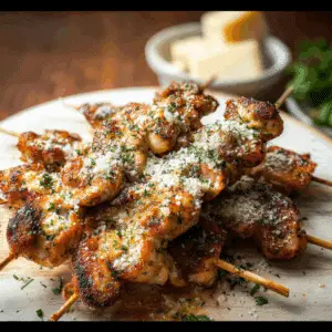Garlic Parmesan Chicken Skewers