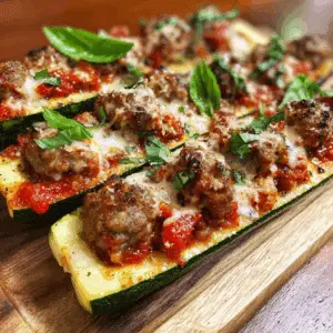 Italian Sausage Zucchini Boats