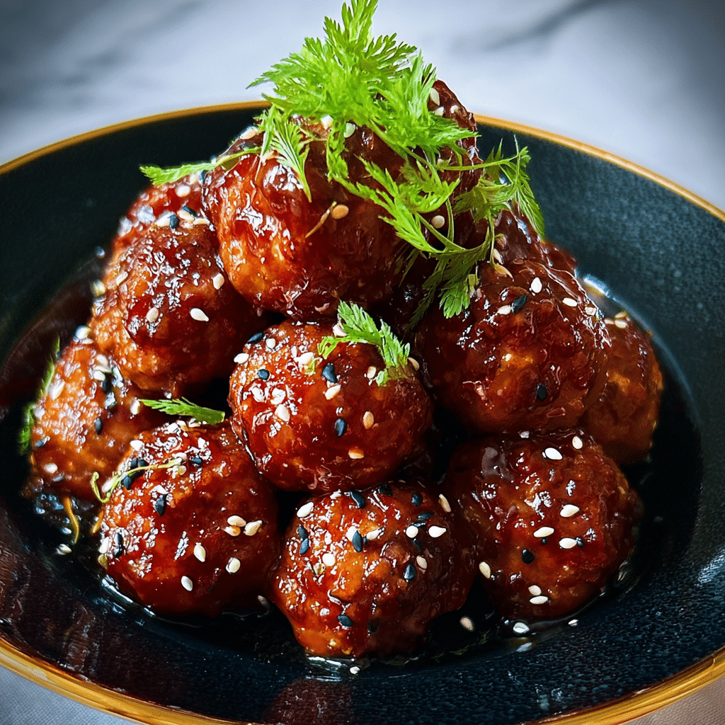 Korean Meatballs with Sweet Glaze