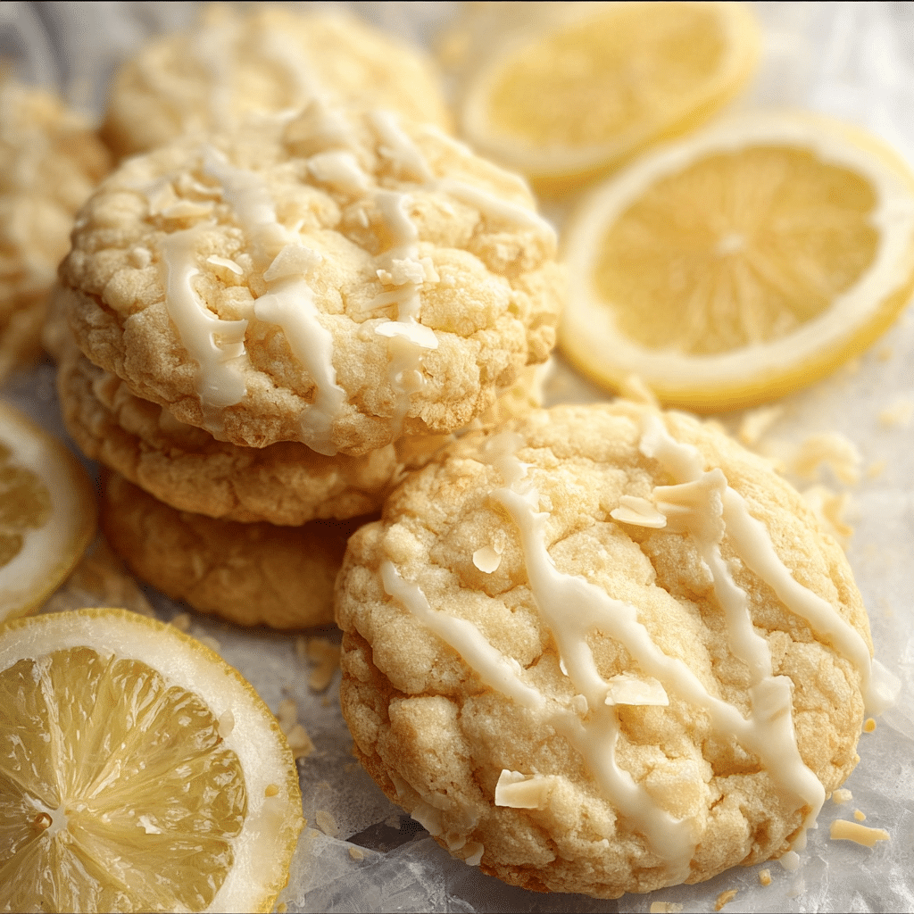 Lemon Coconut White Chocolate Cookies