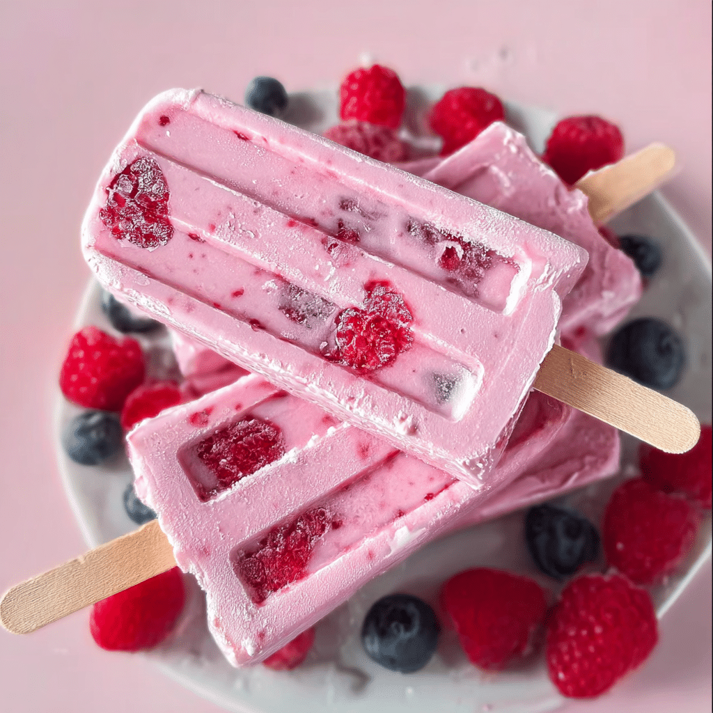 Raspberry Yogurt Popsicles