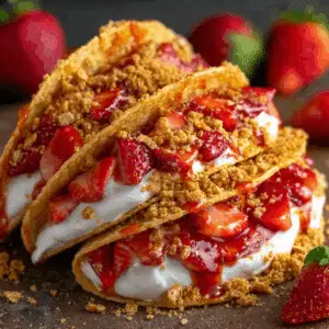 Strawberry Crunch Cheesecake Tacos