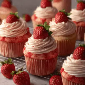 Strawberry Cupcakes with Buttercream