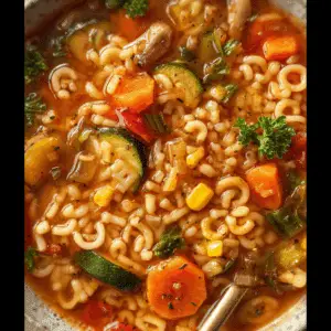 Alphabet Soup with Veggies and Noodles