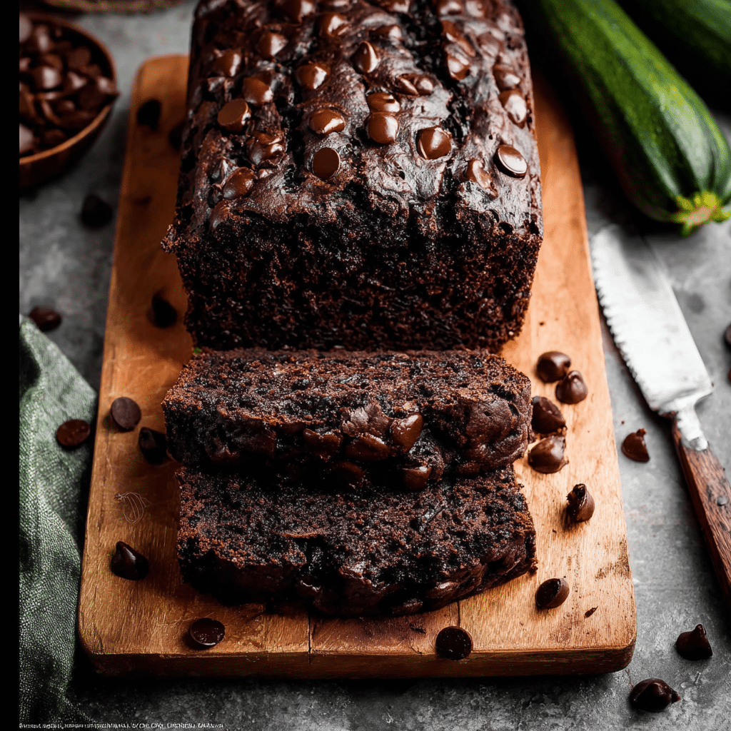 Chocolate Zucchini Bread with Chocolate Chips