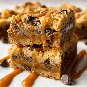 Gooey Caramel Chocolate Chip Bars