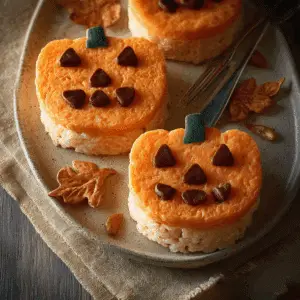 Jack-o-Lantern Rice Cake Treats