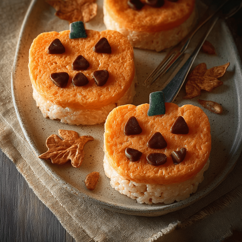 Jack-o-Lantern Rice Cake Treats