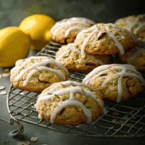 Lemon Glazed Zucchini Cookies with Oats and Citrus