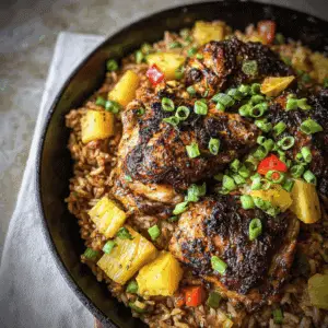 One Pan Jerk Chicken with Pineapple Rice