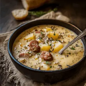 Potato and Sausage Chowder with Wild Rice
