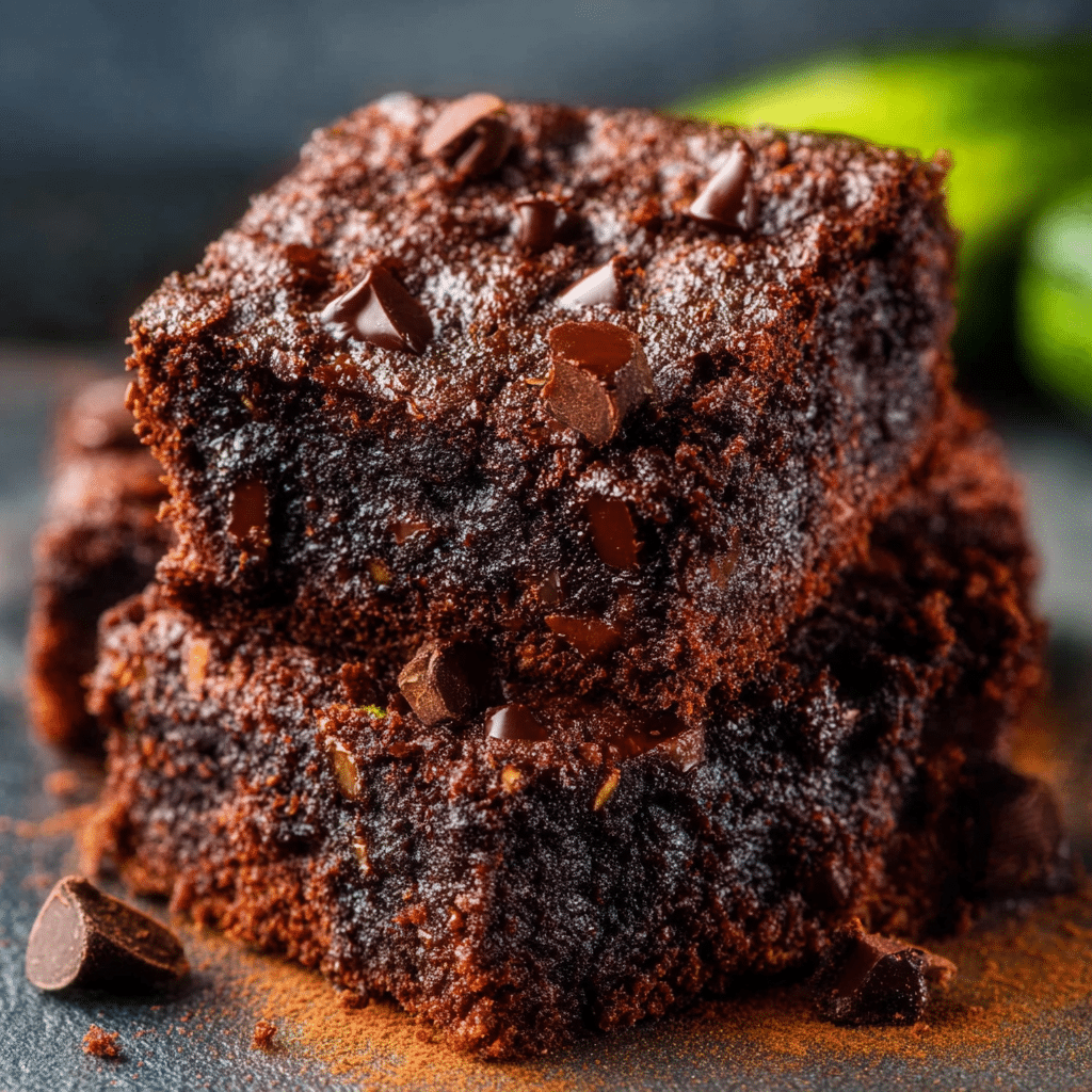 Zucchini Brownies with Chocolate Chunks