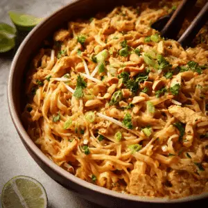 20-Minute Peanut Chicken Pad Thai