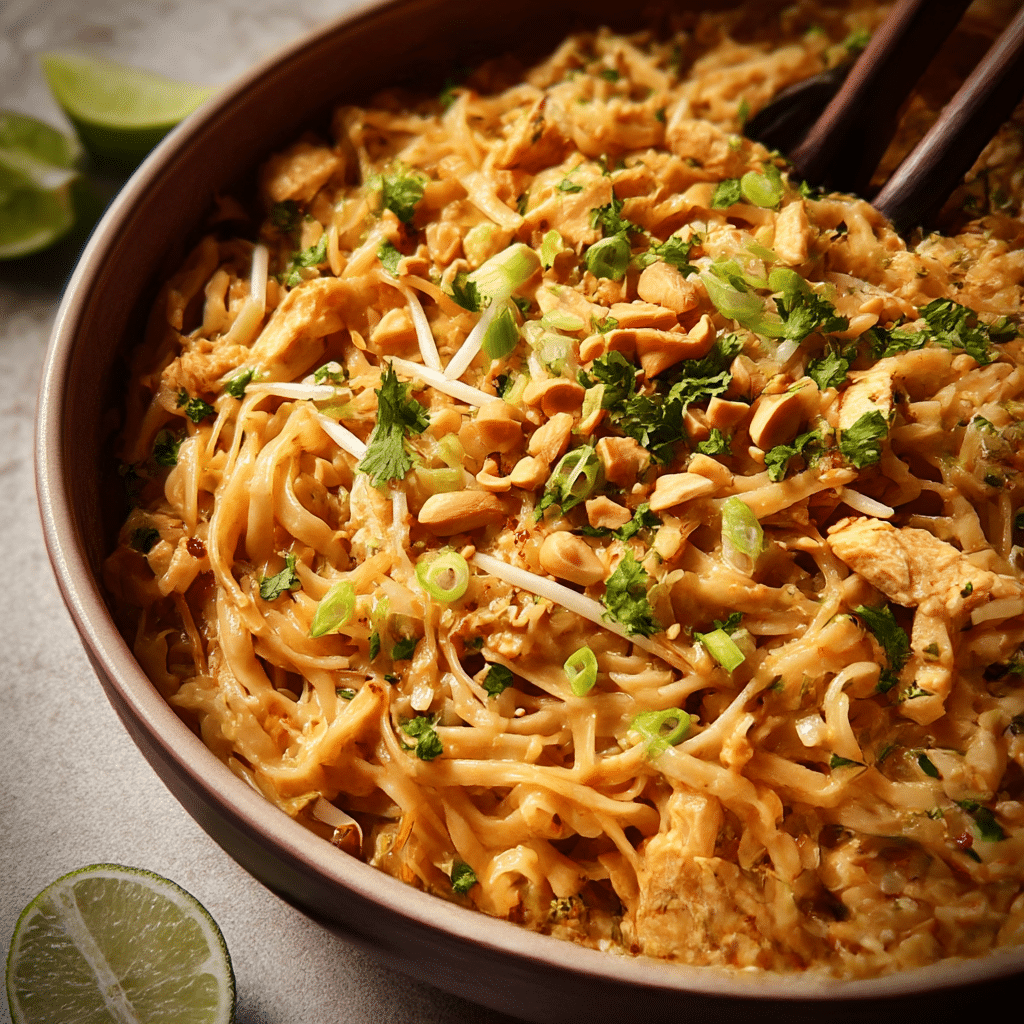 20-Minute Peanut Chicken Pad Thai