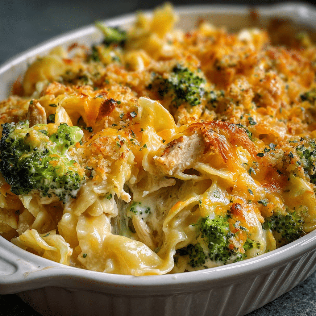 Chicken Noodle Casserole With Broccoli & Cheese