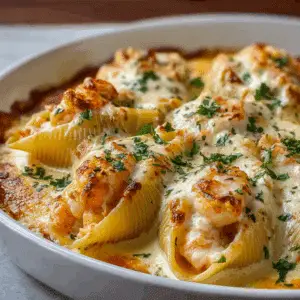 Creamy Seafood Stuffed Shells