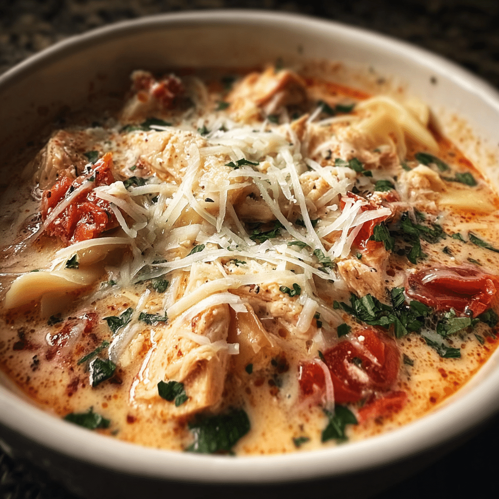 Crock Pot Creamy Chicken Parmesan Soup