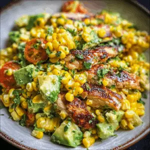 Grilled Chicken and Corn Salad with Avocado