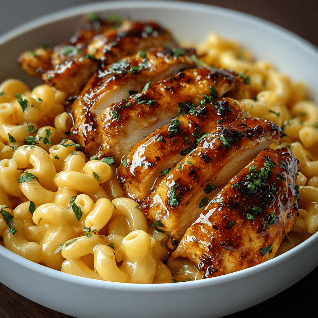 High Protein Honey Garlic Butter Chicken with Mac & Cheese Made Easy