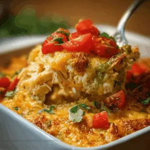 King Ranch Chicken Casserole with Salsa Verde