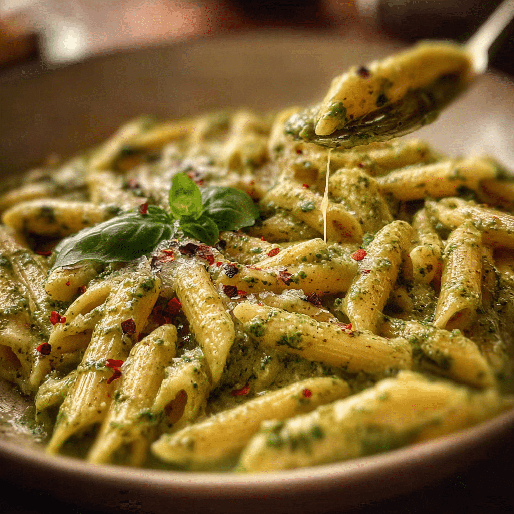 One Pot Creamy Pesto Sauce Pasta