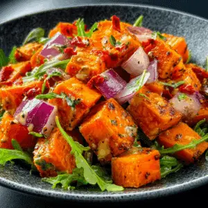 Roasted Sweet Potato Salad with Honey Dijon Dressing