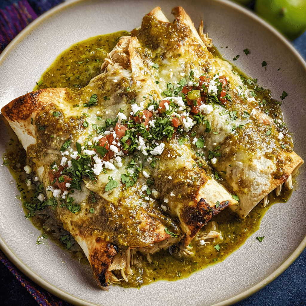 Salsa Verde Chicken Enchiladas