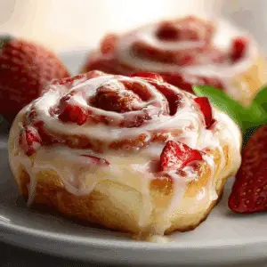 Strawberry Cheesecake Cinnabon Rolls | Delectable Meal