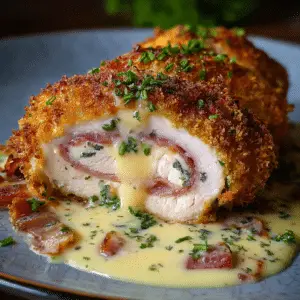 Crispy creamy chicken cordon bleu