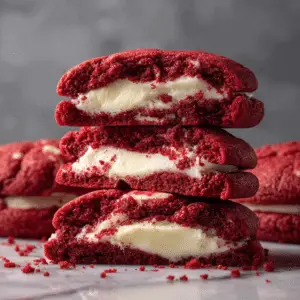 Red Velvet Cream Cheese Stuffed Cookies